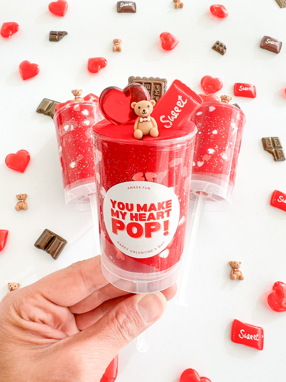 Red Valentine's Day Push Pop