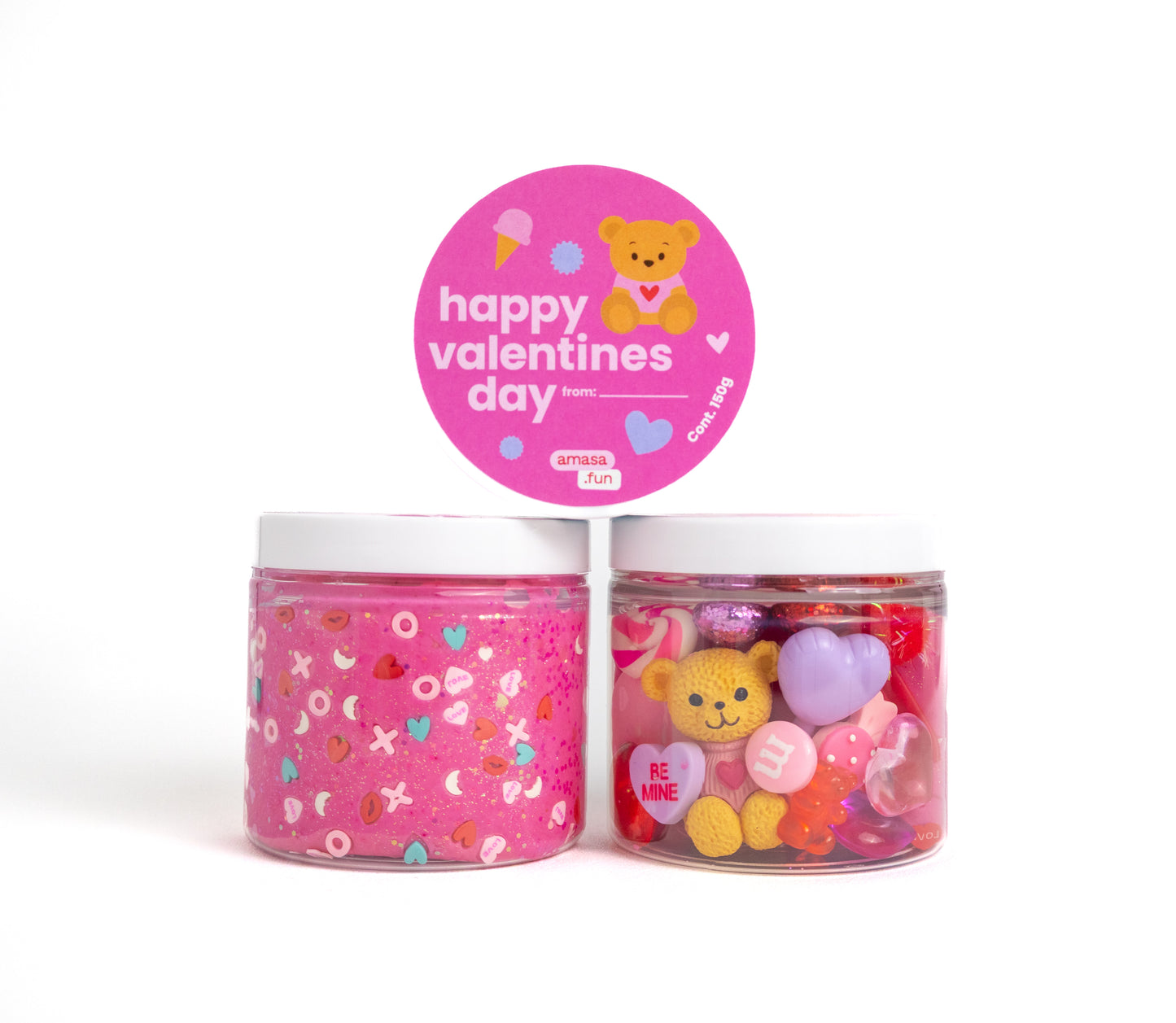 Teddy Bear Valentine Jar Pink